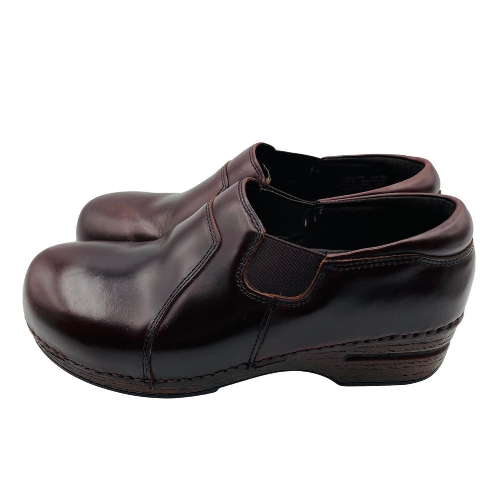 Dansko Leather Clog Brown Professional Comfort Slip On Womens EU 40‎ US 9.5-10
